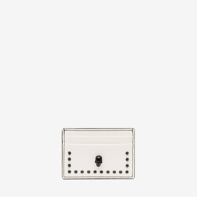 Alexander McQueen Women's White Skull Card Holder (Calf Leather)